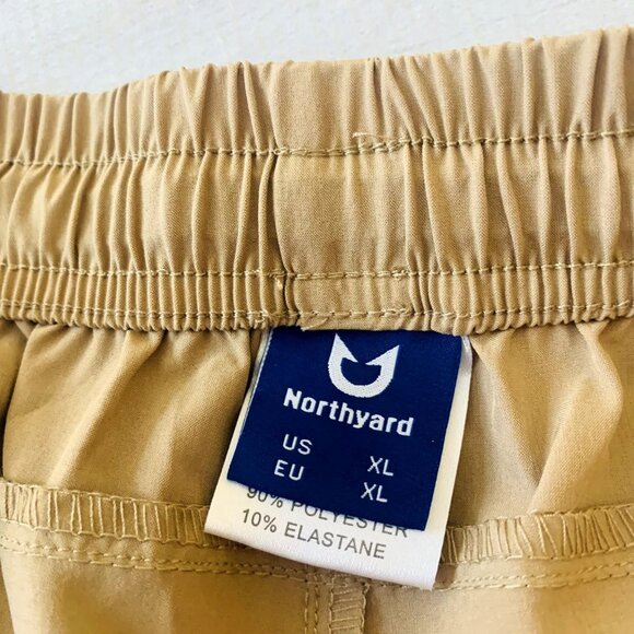 Northyard Mens Athletic Shorts Elastic Waist Drawstring Stretch Brown Size XL - Picture 7 of 10
